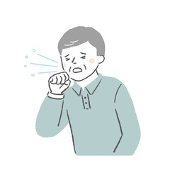 咳をする高齢の男性