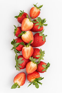 Fresh Strawberries over White Background