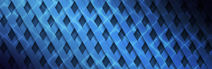 Abstract Blue background. Futuristic backdrop. Straight lines. Dynamic pattern. Technology vector illustration