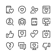Dating icons. Vector line icons. Simple outline symbols set
