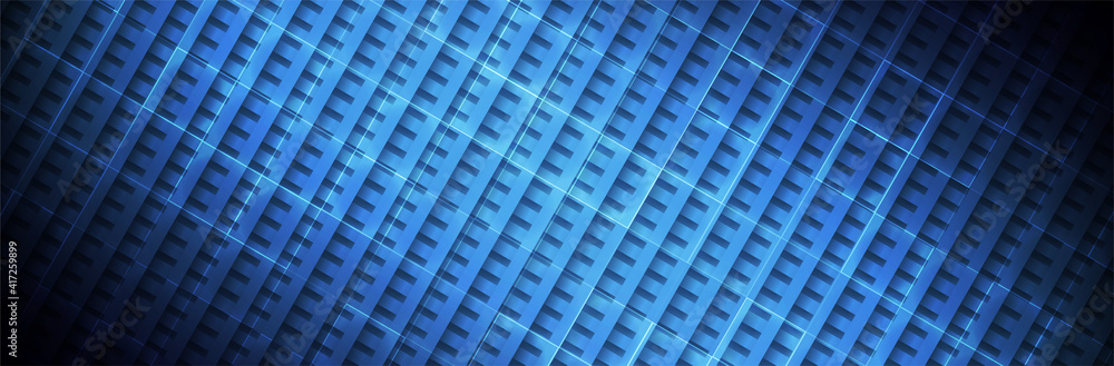 Poster abstract blue background. futuristic backdrop. straight lines. dynamic pattern. technology vector il