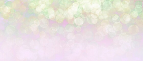 Sfondo rosa verde luce magica bokeh, banner astratto decorativo