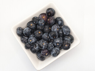 Blueberries in a white bowl