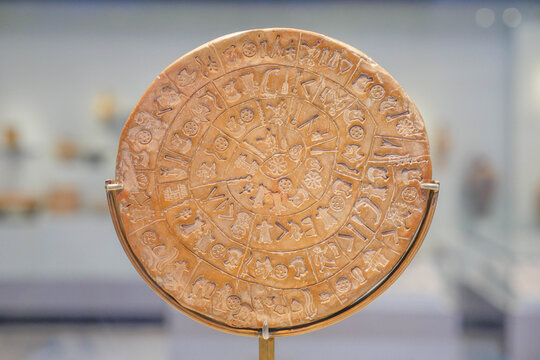 Phaistos Festos Disk in Archaeological Museum of Heraklion Crete Greece