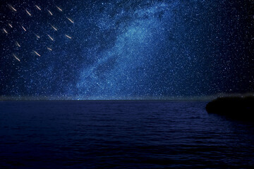 shooting stars in the ocean