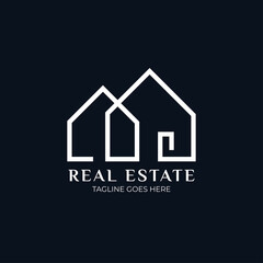 Modern real estate logo design, Initial logo for House, Home, Historical, Hotel logo design