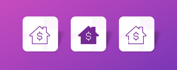 home loan credit pixel perfect icon set bundle in line, solid, glyph, 3d gradient style