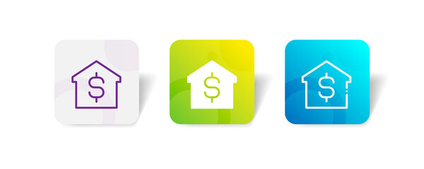 home loan credit pixel perfect icon set bundle in line, solid, glyph, 3d gradient style