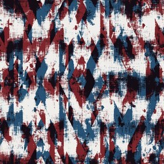 Seamless abstract geometric pattern in flat red blue black white. High quality illustration. Abstract design of red and blue overlaid to form a modern attractive abstract seamless surface design.