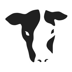 シンプルな乳牛の正面顔のベクターイラストアイコン  Simple cow front face vector illustration icon