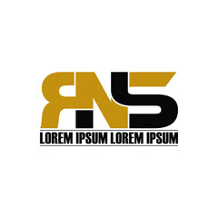 RNS letter monogram logo design vector