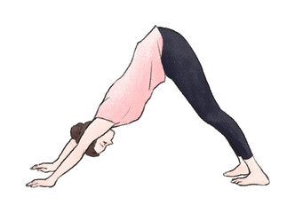 ヨガのポーズをとる女性