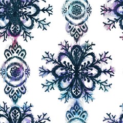 Seamless navy and white happy colorful tribal ethnic rug motif pattern. High quality illustration. High contrast hand drawn design. Seamless repeat raster jpg pattern.