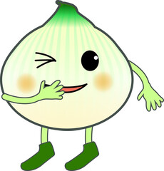 笑うかわいい新玉ネギのキャラクター