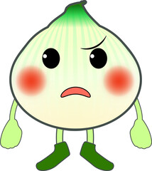怒るかわいい新玉ネギのキャラクター