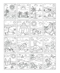 Summer and Beach Colouring Pages
