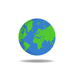 Earth Planet Vector Illustration Isolated on White Background