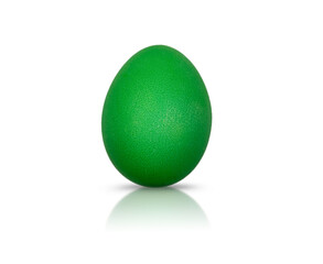 Green Easter egg isolated on white background