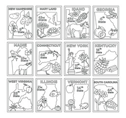 
Pack of States Templates 

