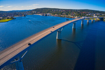Bridge over bay in Sweden