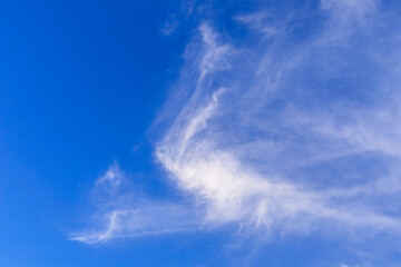 Beautiful clouds with blue sky background. Nature weather, cloud blue sky
