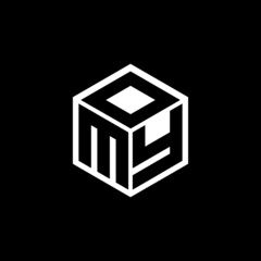 MYD letter logo design with black background in illustrator, cube logo, vector logo, modern alphabet font overlap style. calligraphy designs for logo, Poster, Invitation, etc.	 - obrazy, fototapety, plakaty
