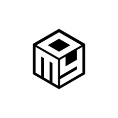 MYD letter logo design with white background in illustrator, cube logo, vector logo, modern alphabet font overlap style. calligraphy designs for logo, Poster, Invitation, etc.	 - obrazy, fototapety, plakaty