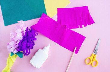 DIY How to make flowers from colored corrugated paper with your own hands, congratulations on mother's day, on birthday, step by step, step 5