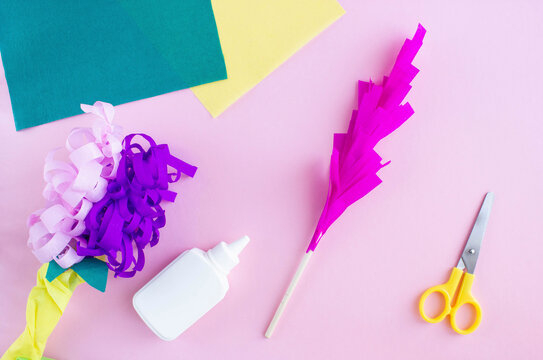 DIY How to make flowers from colored corrugated paper with your own hands, congratulations on mother's day, on birthday, step by step, step 7