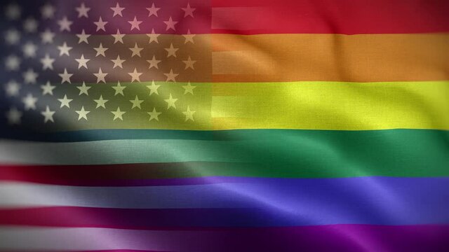 USA LGBT Flag Loop Background 4K