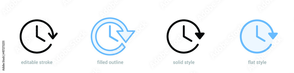 Poster time icon vector. simple editable stroke, outline, filled outline, solid and flat style. clock icon 
