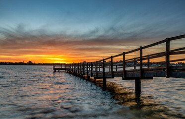 Fototapeta na wymiar Shelley Jetty, Perth Australia - Summertime Sunset 