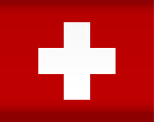 Vector flag of Switzerland. Color symbol isolated on white background. Switzerland flag image.