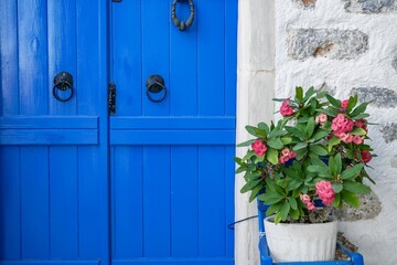 Blue Door in Kritsa Village Agios Nikolaos Lasithi Crete