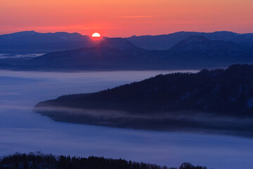 阿寒摩周国立公園　美幌峠の夜明け
