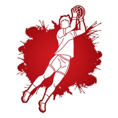 Gaelic Football Man Player Cartoon Sport Graphic Vector