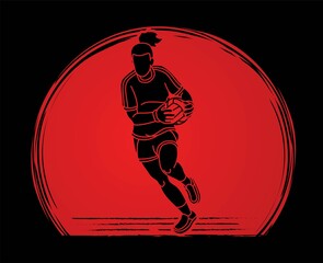 Fototapeta Gaelic Football Woman Player Cartoon Sport Graphic Vector obraz