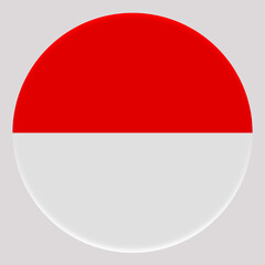 3D Flag of Indonesia on circle