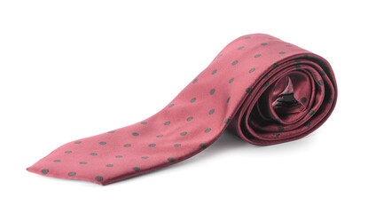 Stylish necktie on white background