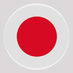 3D Flag of Japan on circle