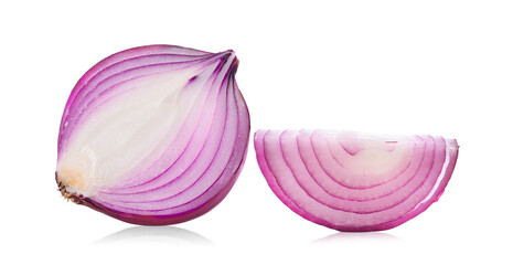 half onion isolated on background