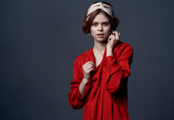 woman earrings jewelry turban on head charm cropped look 