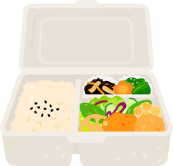 紙箱に入った玄米弁当