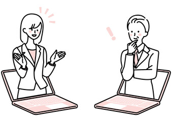 インターネット通信で仕事をするイメージ