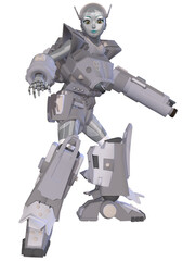 Naklejka premium 3d illustration of a toon fantasy robot