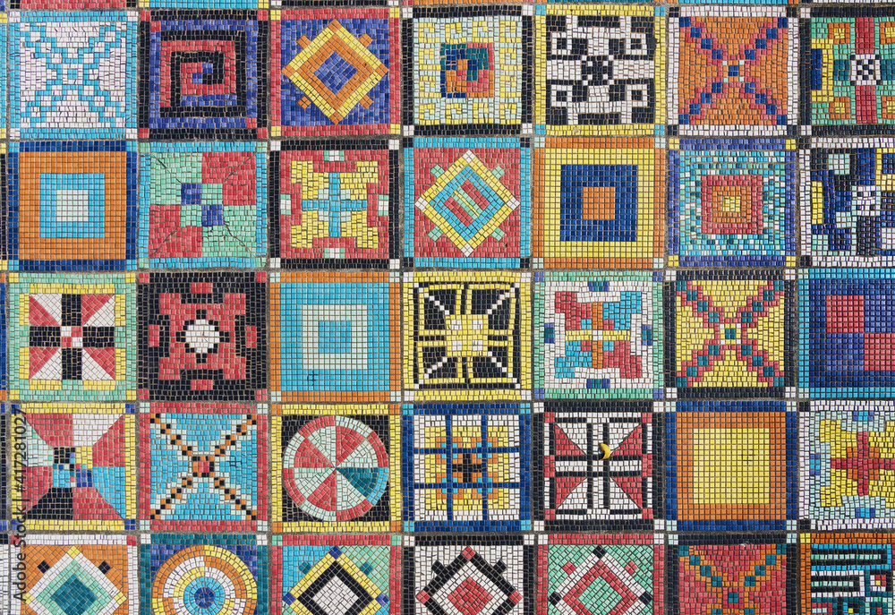 Poster art design. the mosaic pattern on floor surface