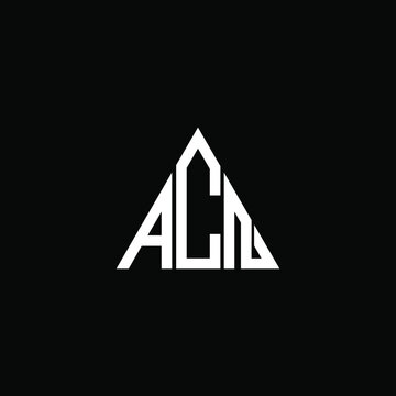 A C N letter logo vector design on black color background. acn icon