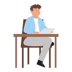 Fototapeta premium man working desk