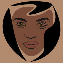 Beautiful facial features, abstract person face poster, fashion and beauty concept, vector illustration, flat design. 
