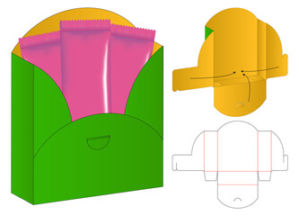 Box packaging die cut template design. 3d mock-up